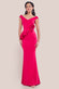 Scuba Crepe Rose Frill Maxi Dress DR4281