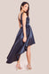 Sequin & Satin Dipped Hem Midi Dress DR3621