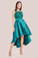 Sequin & Satin Dipped Hem Midi Dress DR3621