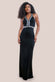 Scuba Crepe Diamonte Embellished Halter Neck Maxi Dress DR2634QZ