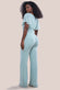 Chiffon Jumpsuit With Flutter Sleeves TR352