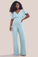 Chiffon Jumpsuit With Flutter Sleeves TR352