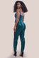 Patterned Sequin Velvet Corset Jumpsuit TR365