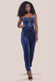 Patterned Sequin Velvet Corset Jumpsuit TR365