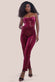 Patterned Sequin Velvet Corset Jumpsuit TR365