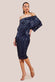 Off Shoulder Sequin Dolman Sleeve Midi Dress DR3321A