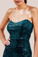 Patterned Sequin Velvet Bandeau Maxi Dress DR3610