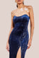 Patterned Sequin Velvet Bandeau Maxi Dress DR3610