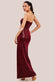 Patterned Sequin Velvet Bandeau Maxi Dress DR3610