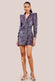 Iridescent Foil Print Mini Blazer Dress DR3669