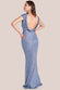 Open Back Cowl Patterned Sequin Maxi Dress DR3191