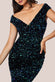 Multi Sequin & Velvet Bardot Maxi Dress DR3512