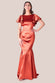 Satin Flutter Sleeve Mermaid Maxi Dress DR3954