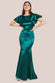 Satin Flutter Sleeve Mermaid Maxi Dress DR3954