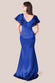 Satin Flutter Sleeve Mermaid Maxi Dress DR3954