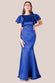 Satin Flutter Sleeve Mermaid Maxi Dress DR3954