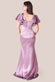 Satin Flutter Sleeve Mermaid Maxi Dress DR3954