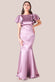 Satin Flutter Sleeve Mermaid Maxi Dress DR3954