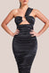 Ring Detail One Shoulder Ruched Midi DR3548