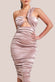 Ring Detail One Shoulder Ruched Midi DR3548