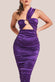 Ring Detail One Shoulder Ruched Midi DR3548