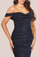 Lurex Cowl Neck Off The Shoulder Midi Dress DR3752