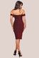 Lurex Cowl Neck Off The Shoulder Midi Dress DR3752