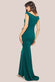 Off Shoulder Cowl Neck Scuba Crepe Maxi Dress DR3339