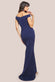 Off Shoulder Cowl Neck Scuba Crepe Maxi Dress DR3339