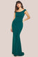 Off Shoulder Cowl Neck Scuba Crepe Maxi Dress DR3339