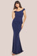 Off Shoulder Cowl Neck Scuba Crepe Maxi Dress DR3339