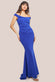 Off Shoulder Cowl Neck Scuba Crepe Maxi Dress DR3339