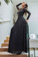 Hotfix Diamante Mesh A-Line Long Sleeve Maxi Dress DR4365