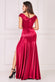 Satin Off Shoulder Pleated Maxi Dress DR3731