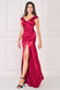 Satin Off Shoulder Pleated Maxi Dress DR3731