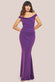 Off Shoulder Cowl Neck Scuba Crepe Maxi Dress DR3339