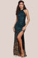 Ombre Sequin Halter Maxi With Thigh Split DR3498