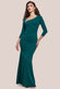 Asymmetric Neck Diamante Embellished Maxi Dress DR4421