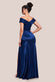 Satin Off Shoulder Pleated Maxi Dress DR3731