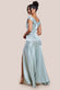 Satin Off Shoulder Pleated Maxi Dress DR3731