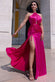 Halter Neck Front Split Satin Maxi Dress DR4398