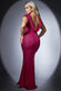 Open Back Cowl Patterned Sequin Maxi Dress DR3191