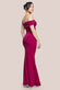 Off The Shoulder Pleated Waist Maxi Dress DR2594