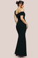 Off The Shoulder Pleated Waist Maxi Dress DR2594