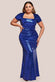 Size Sequin Portrait Neckline Maxi Dress DR335P