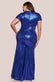 Size Sequin Portrait Neckline Maxi Dress DR335P