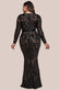 Embroidered Sequin & Mesh Maxi Dress DR2558PLUS