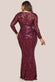 Embroidered Sequin & Mesh Maxi Dress DR2558PLUS