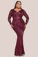 Embroidered Sequin & Mesh Maxi Dress DR2558PLUS