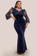 Scalloped Lace & Velvet Maxi Dress DR3972PLUS